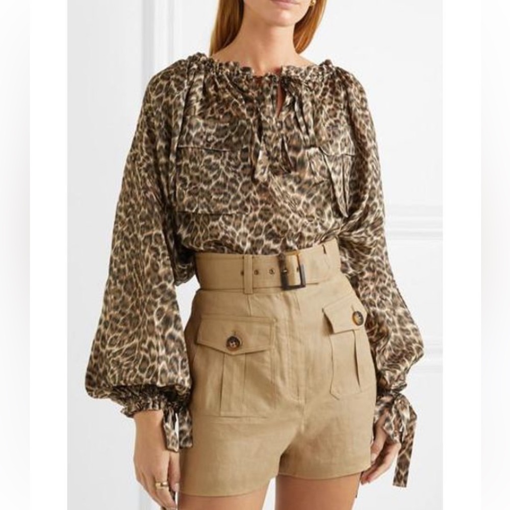 Zimmermann Suraya leopard silk tunic top - Picture 2 of 14